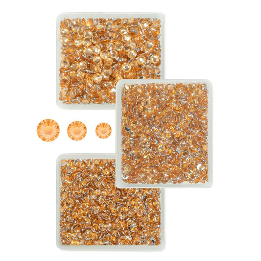 Caramel Golden Crystal Resin Rhinestones for Crafting 3mm 4mm 5mm Flatback Stones Non-Hotfix Diamonds Crystals Gems Charms for Nails Face Eyes Makeup Tumblers Bottles DIY Crafts Clothes Shoes