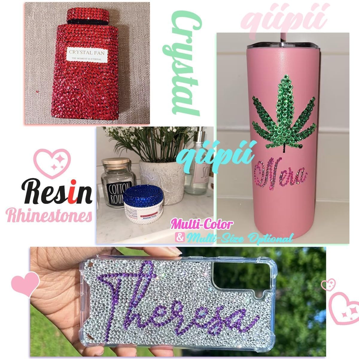 Dark Purple Crystal Resin Rhinestones for Crafting 3mm 4mm 5mm Deep Purple Flatback Stones Non-Hotfix Diamonds Crystals Gems Charms for Nails Face Eyes Makeup Body Tumblers Bottles DIY Crafts