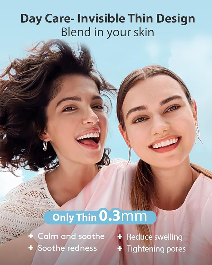 LitBear Acne Pimple Patches- Day and Night 4 Sizes 180 Dots Thin & Thick Hydrocolloid Patches with Witch Hazel, Tea Tree & Calendula Oil, Extra Adhesion for Face Zit Patch Dots (Pack of 2)