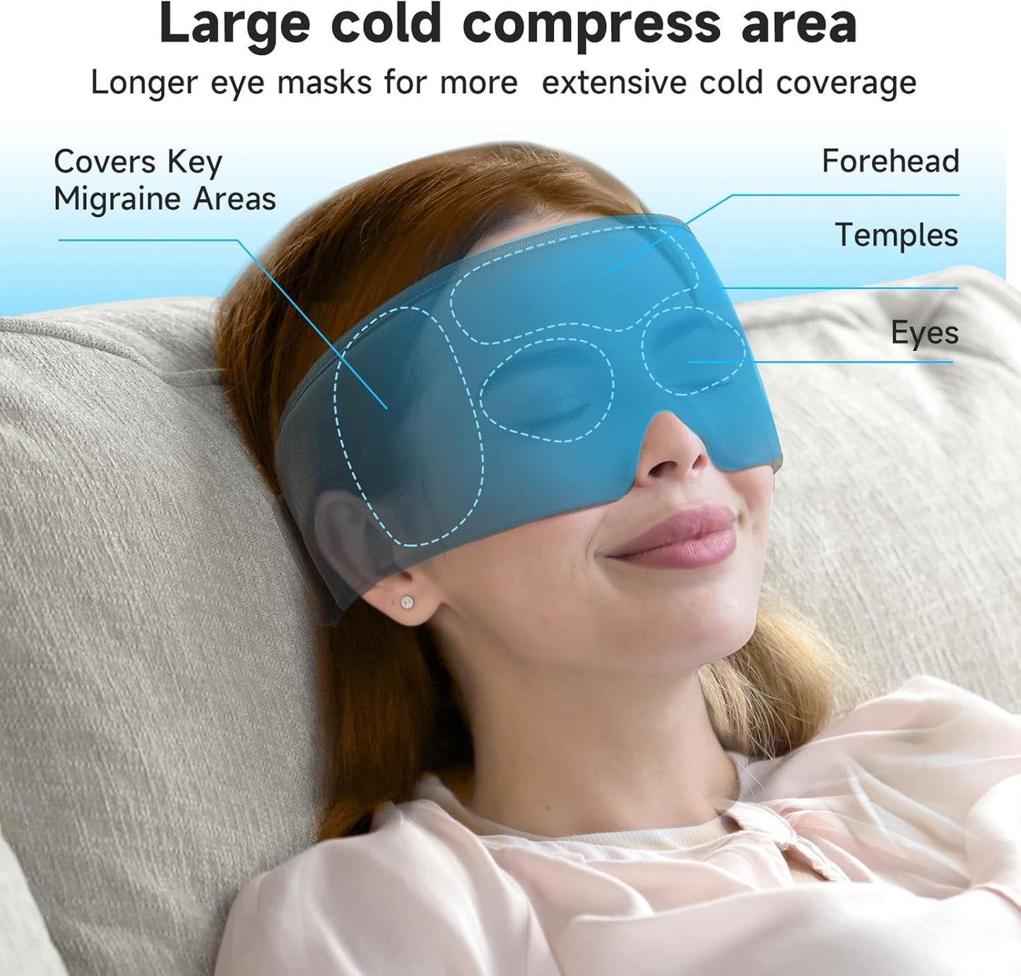 Cooling Eye Mask, Soft Cold Sleep Mask for Dry Eyes, Reusable Gel Eye Cover Ice Pack, Eye Compress with Cold Therapy, Soothing Headache, Dark Circles, Puffy Eyes, Migraines, Black