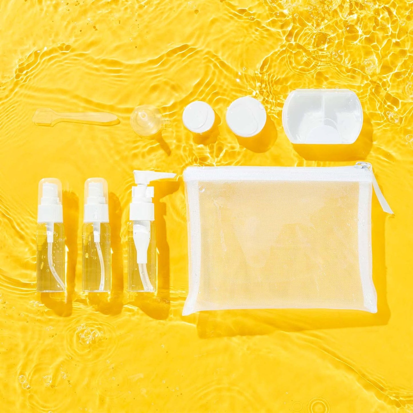 Travel Essestials 9 Piece Travel Kit, TSA Airline Carry-on Approved Size, Travel Bottles, Pill Case and Toiletry Bag Kit