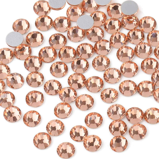 beadsland Flat Back Crystal Rhinestones Round Gems for Nail Art and Craft Glue Fix,Champagne (1.9-2.0mm) SS6/1440pcs