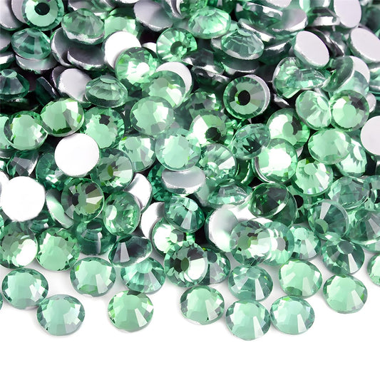 Flatback Rhinestones Round Gems for Nails Art and Crafts 2000Pcs SS16 4mm Glitter Crystals Stone DIY Bags Clothes Shoes (Green)