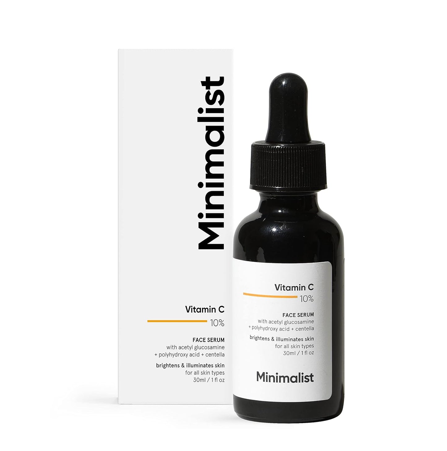 Minimalist 10% Vitamin C Serum for Brightening | Improves Hydration | For All Skin Types | For Women & Men | 1 Fl Oz / 30 ml
