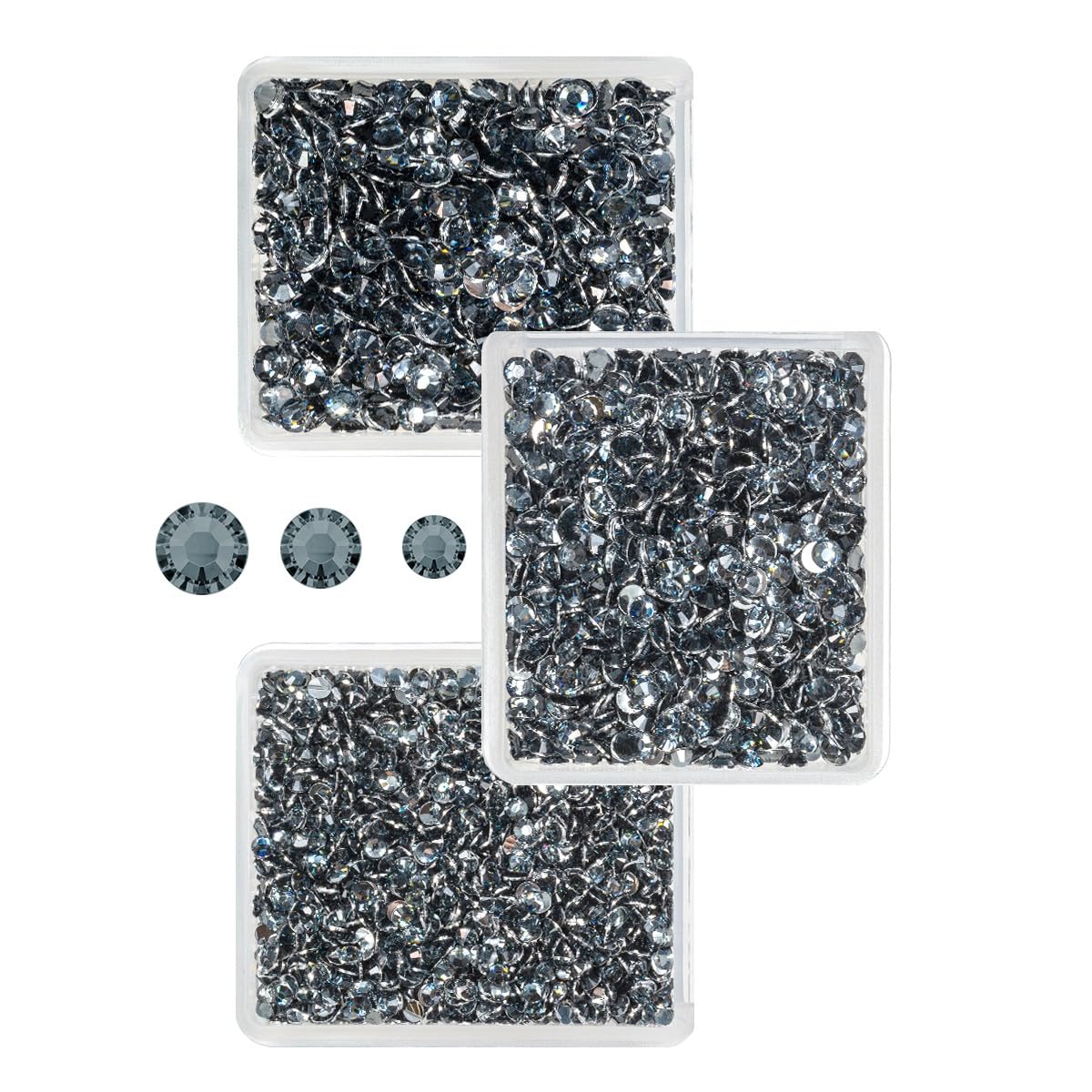 Dark Gray Resin Rhinestones for Crafting 3mm 4mm 5mm Crystal Black Diamonds Flatback Stones Non-Hotfix Crystals Gems Charms Charms for Nails Face Eyes Makeup Tumblers Bottles DIY Crafts Shoes