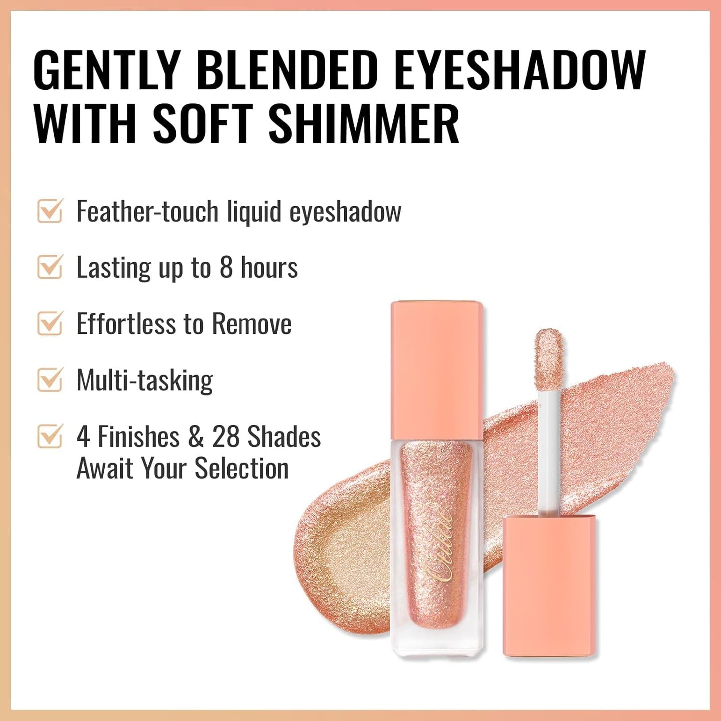 Oulac Eyeshadow Liquid Eyeshadow Multi-Usage Liquid Glitter Eyeshadow&Eyeliner Highly Pigmented, One-Swipe Coverage Long-Lasting with No Creasing Formula Vegan&Cruelty-Free 04