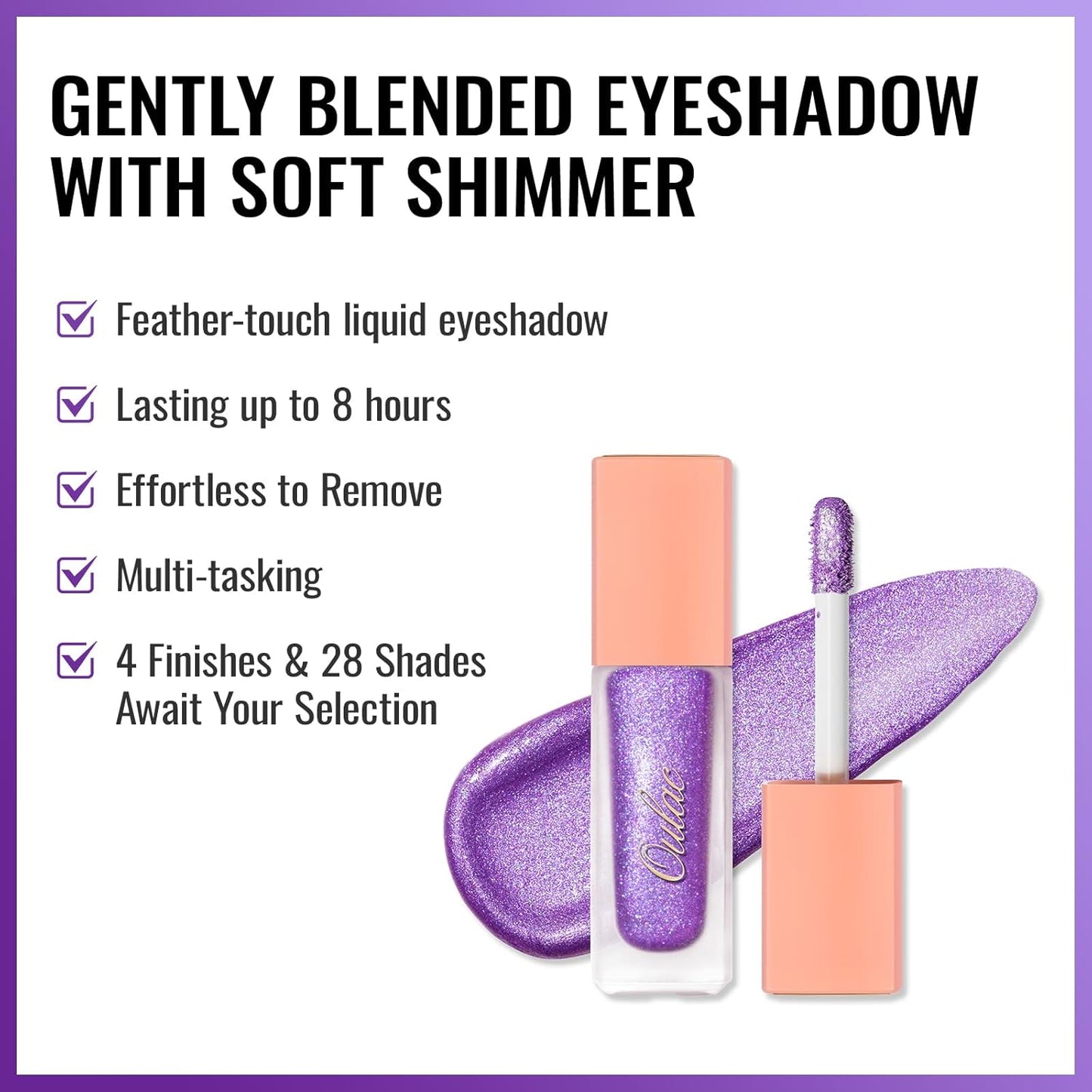 Oulac Liquid Glitter Eyeshadow Liquid Shimmer Eyeshadow Liquid Eyeliner Non-sticky One-Swipe Coverage with Quick-Drying Crease-resistant Formula.Vegan & Cruelty-Free.(07)