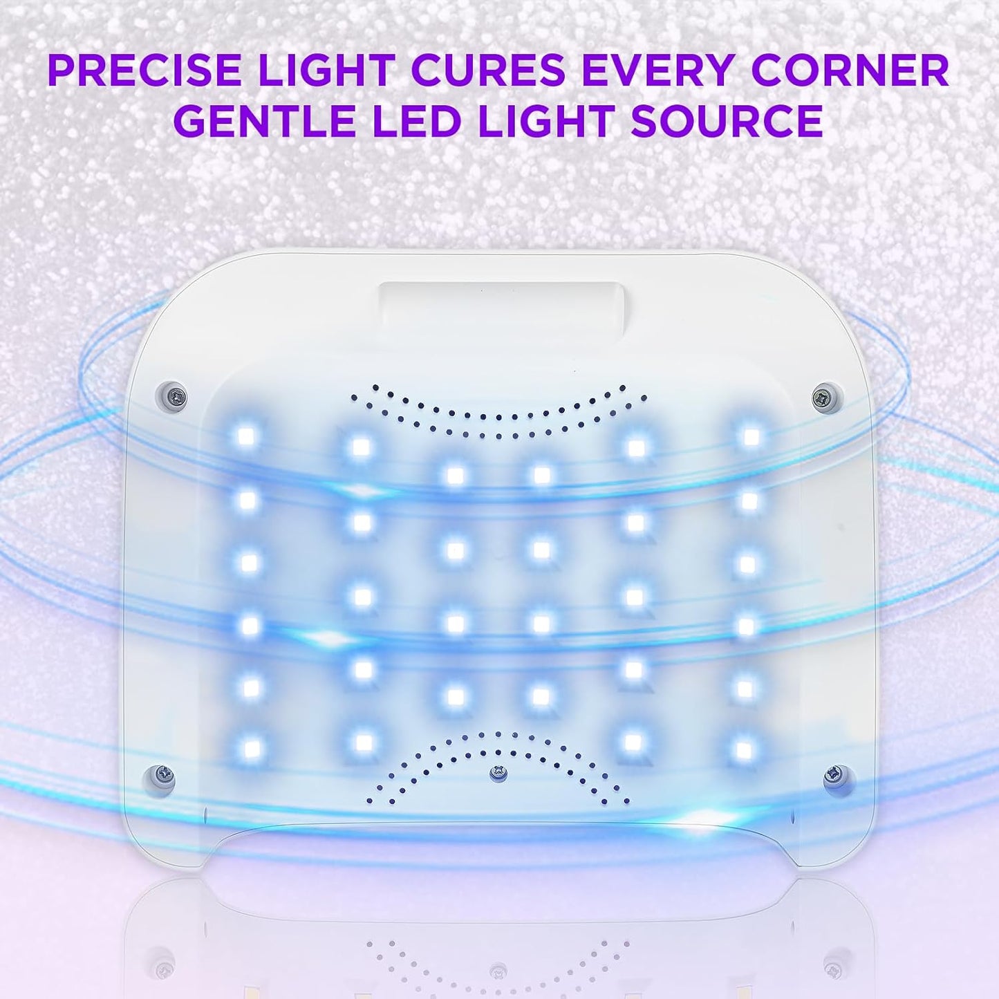 Cordless Nail Lamp, Rechargeable UV Nail Lamp for Gel Nails, LED Nail Lamp with 4 Timer Modes, Gel Nail Light Decorate with Sparkling Nail Rhinestones Diamond (Sparkly Purple Diamond)