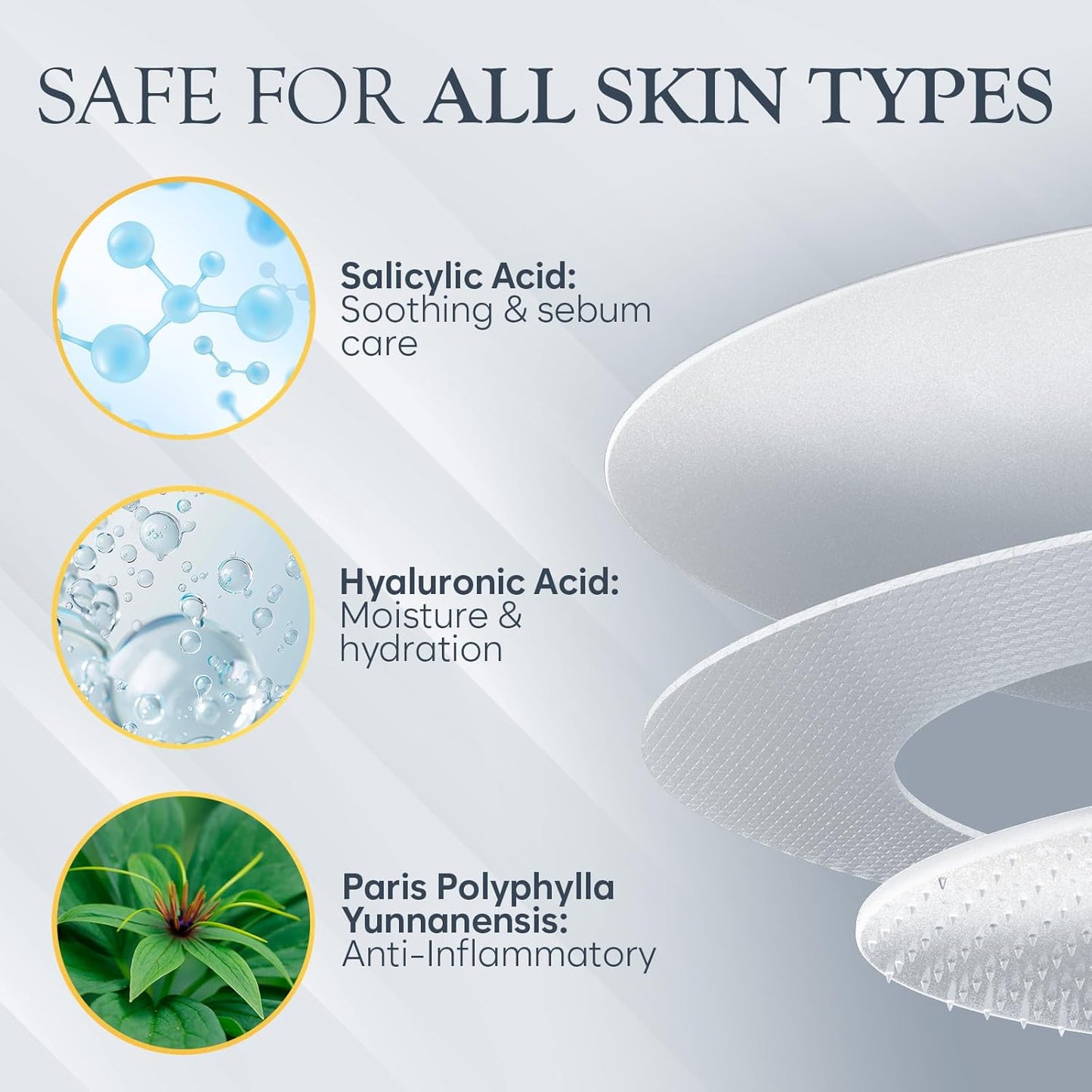 Microdart Acne Patch, Zit Patches for Cystic Acne Overnight Care, Cystic Acne Coverage, Pimple Patches Microdart Technology - Salicylic & Hyaluronic Acid (12 Count)