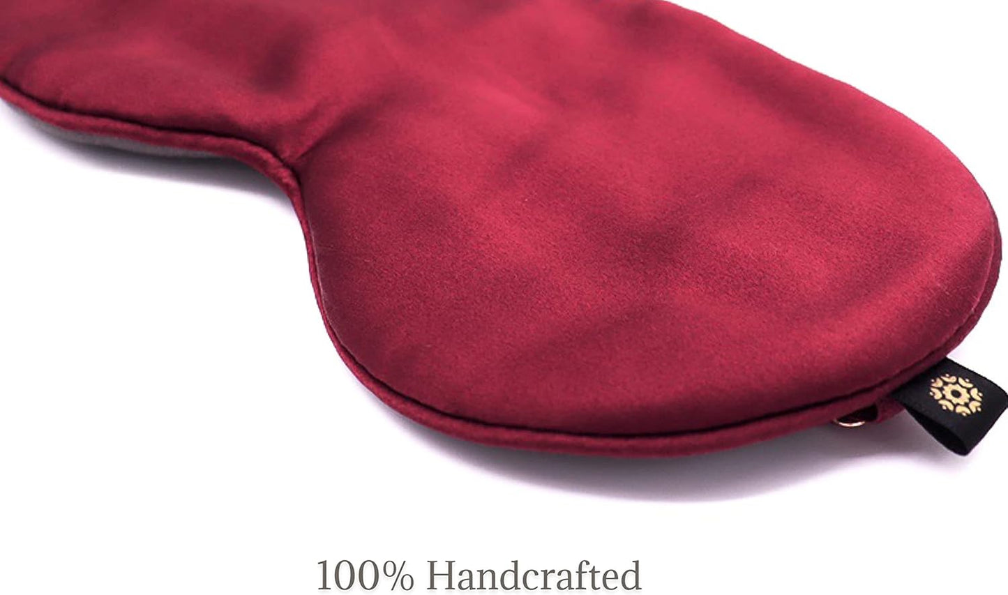 Premium Handcrafted 25 Momme Mulberry Silk Eye Mask for Sleeping (Red Velvet)