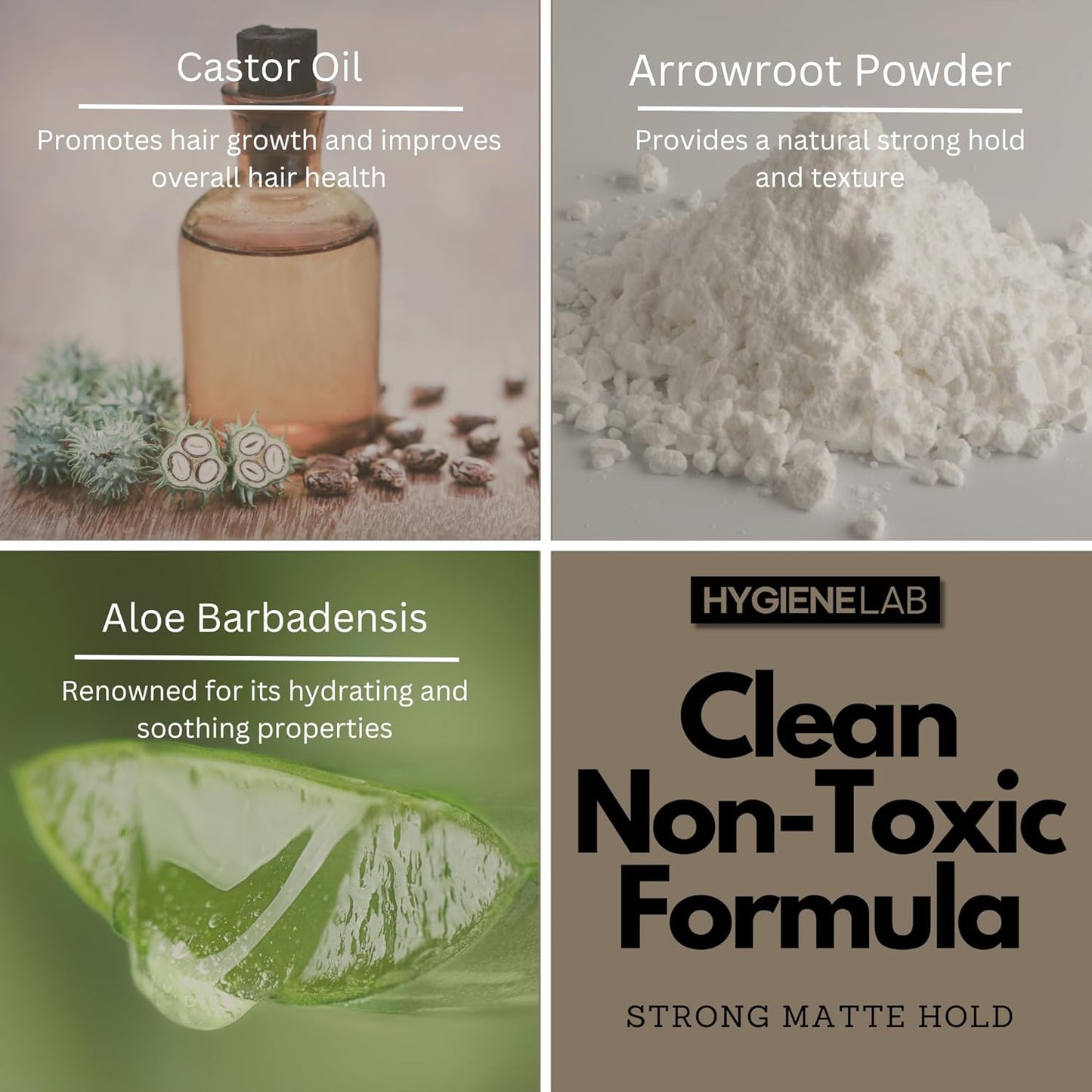 Men's Hair Gel - EWG Verified, Strong Hold, Matte Finish, Weightless Texture, Sandalwood Scent, Non-Toxic Clean Formula, Suitable for All Hair Types