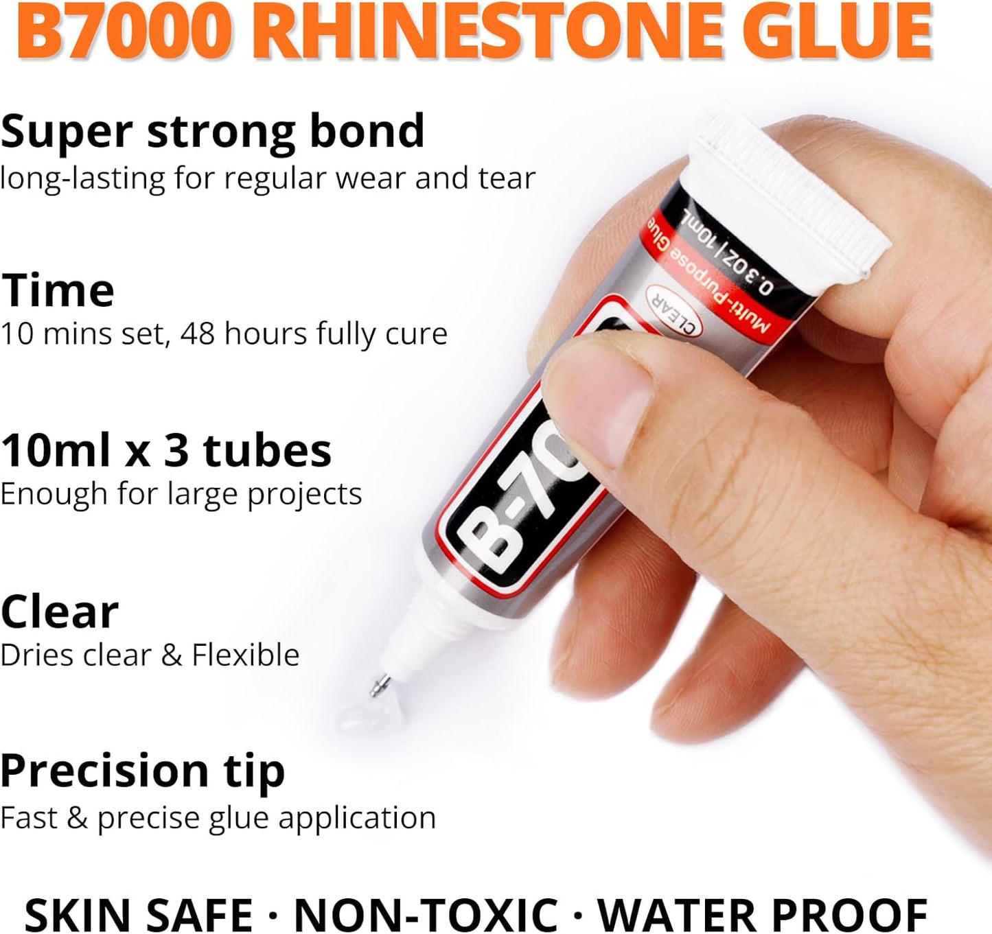 30000Pcs Resin Jelly Rhinestones Set for Crafting Bedazzling, Orange AB Flatback Gems Jewels for Crafts Clothes Shoes Fabric Outfit Nails Makeup, Flat Back Crystal 2-6mm with b 7000 Glue