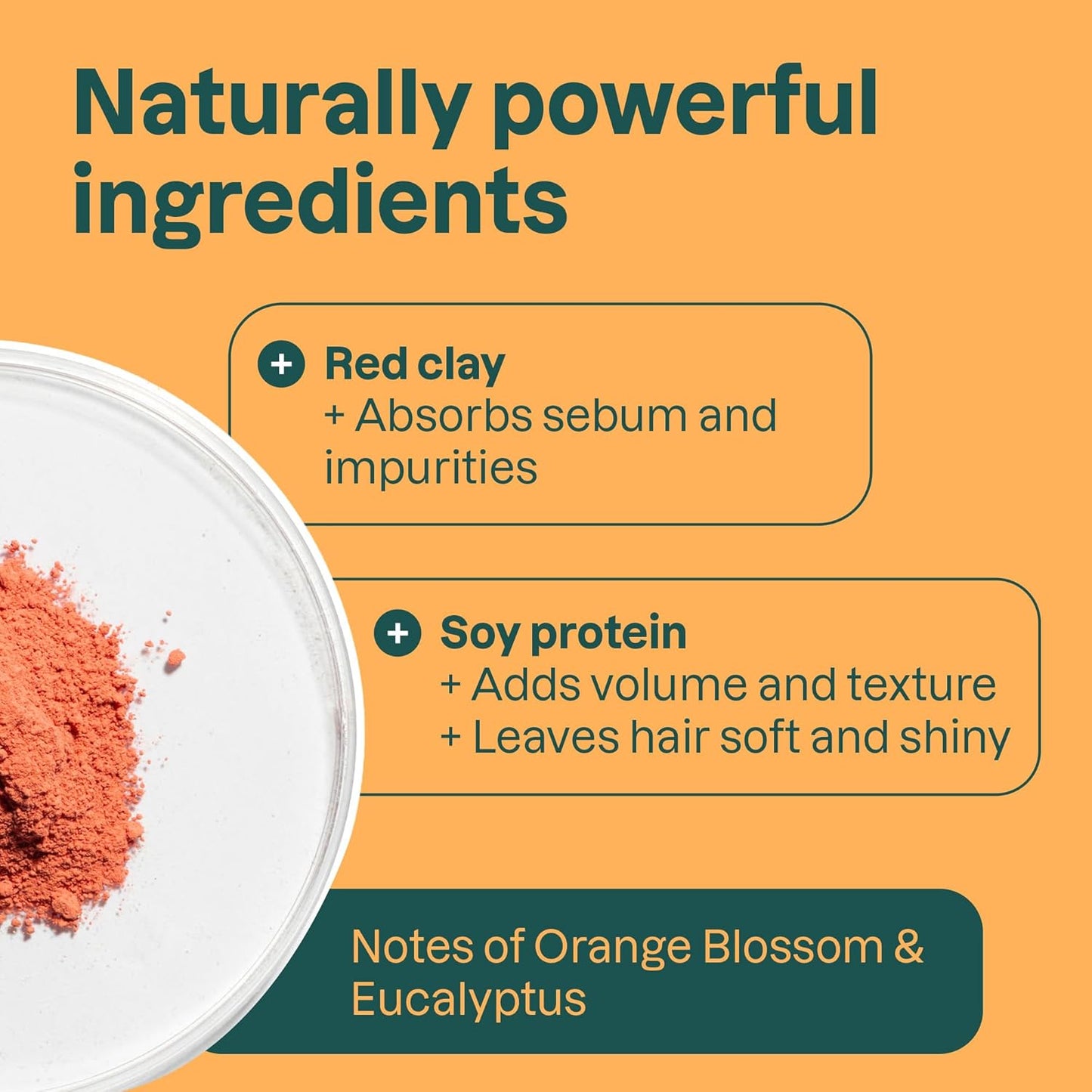 ATTITUDE Volume & Shine Shampoo Bar, Natural Origin, for Thin and Flat Hair, Soy Protein & Red Clay, EWG Verified & Clean Ingredients, Vegan, Orange Blossom & Eucalyptus, 4 Oz