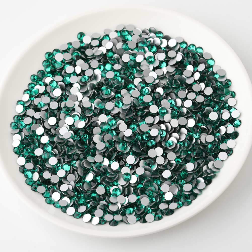 Beadsland 2880pcs Flat Back Crystal Rhinestones Round Gems for Nail Art and Craft Glue Fix,Blue Zircon,SS4,1.5-1.7mm