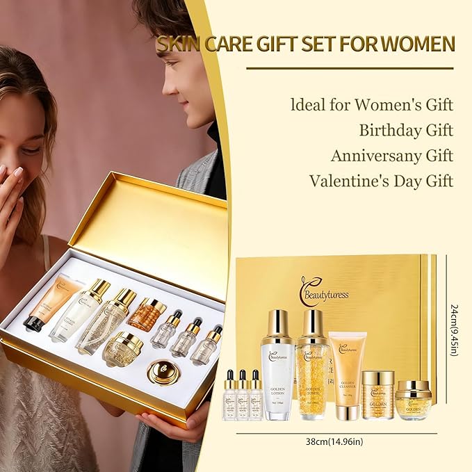 Snail Mucin Facial Skincare Set for Women, Suitable for All Skin Types - Deep Moisturizing & Nourishing with Collagen, Ideal Christmas Skincare Gift - Anti-aging Skin Care Set, Face Kits