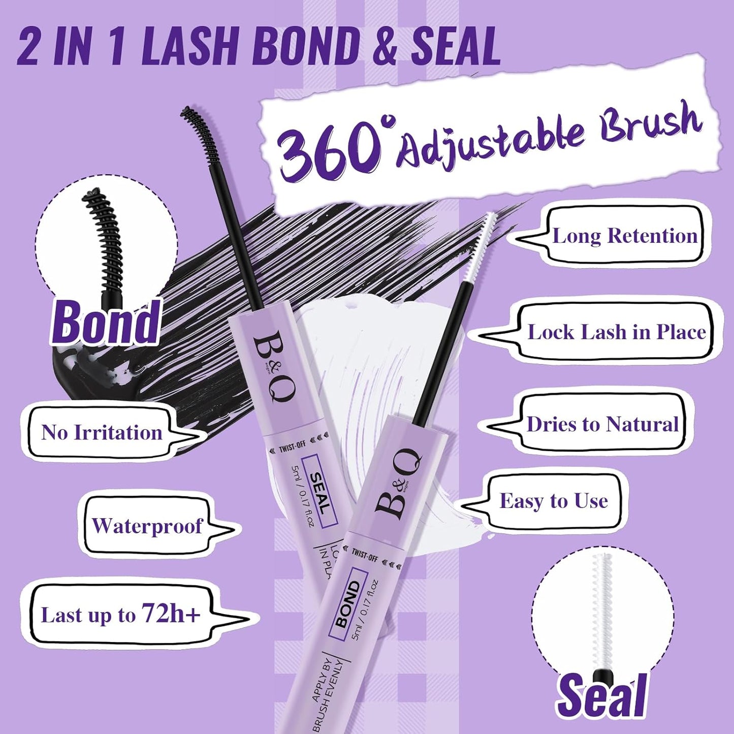 B&Qaugen B&Q Lash Extension Kit 10-16mm Eyelash Extension Kit Multi-Type A Lash Clusters Kit 256PCS Lash Clusters with Bottom Lashes, 7D Wispy Spikes Fans, Bond & Seal, Lash Tweezer （spike-A-10-16mm）