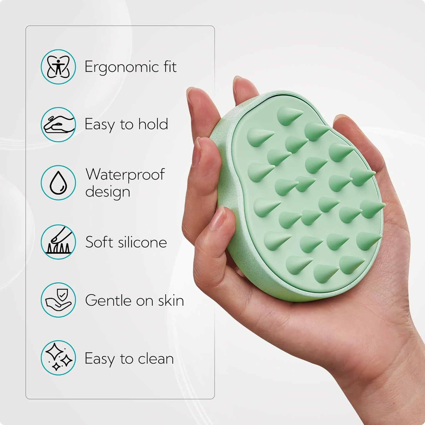 HEETA Scalp Massager 2 Pack for Hair Growth, Soft Silicone Bristles to Remove Dandruff and Relieve Itching, Scalp Scrubber for Hair Care Relax Scalp, Shampoo Brush for Wet Dry Hair, Purple & Green