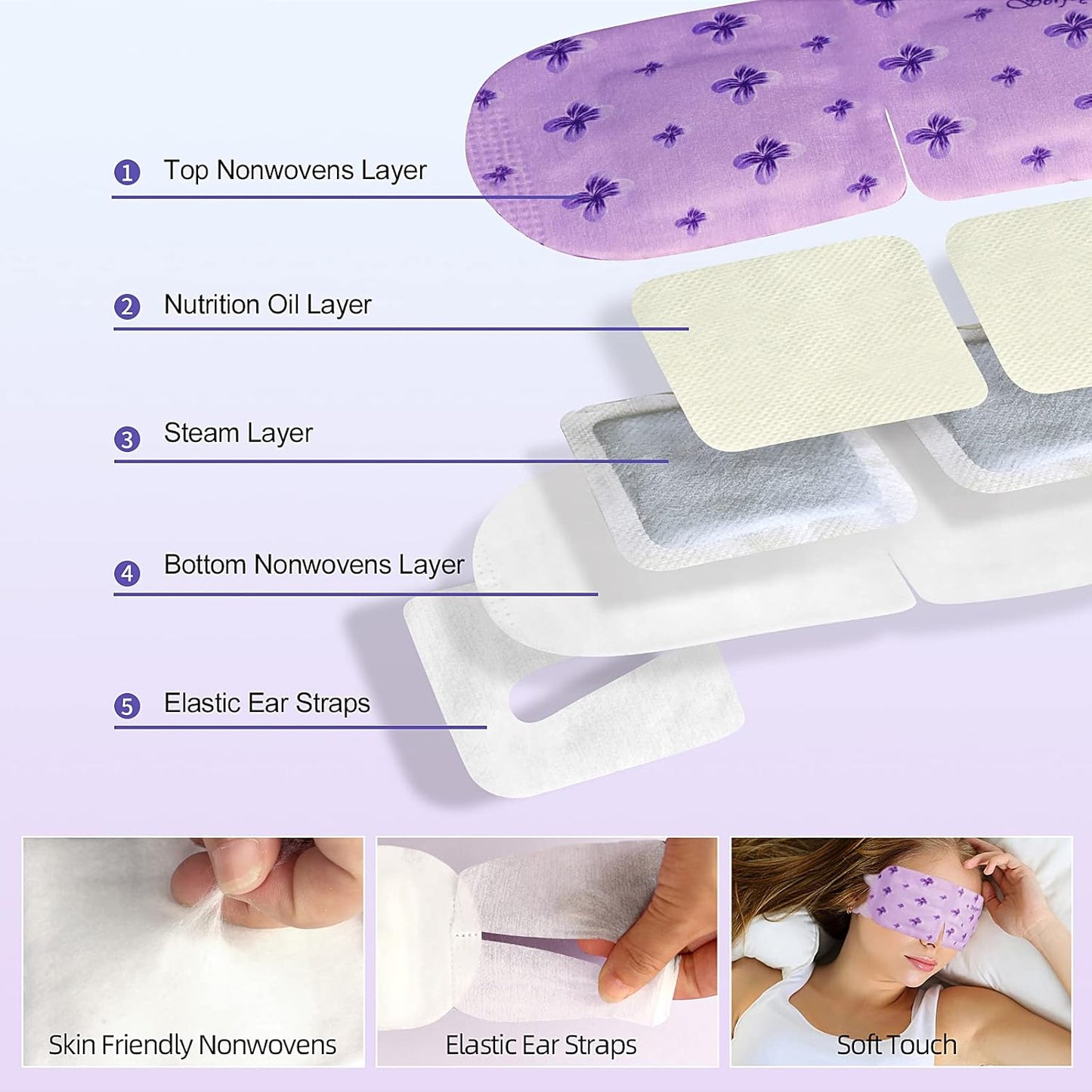 Serfeymi 22 Packs Steam Eye Mask Self-Heating Warm Eye Mask, Disposable Eye SPA Heated Eye Mask for Sleeping, Relieve Eye Fatigue, Gifts for Mother's Day, SPA Care (Lavender)