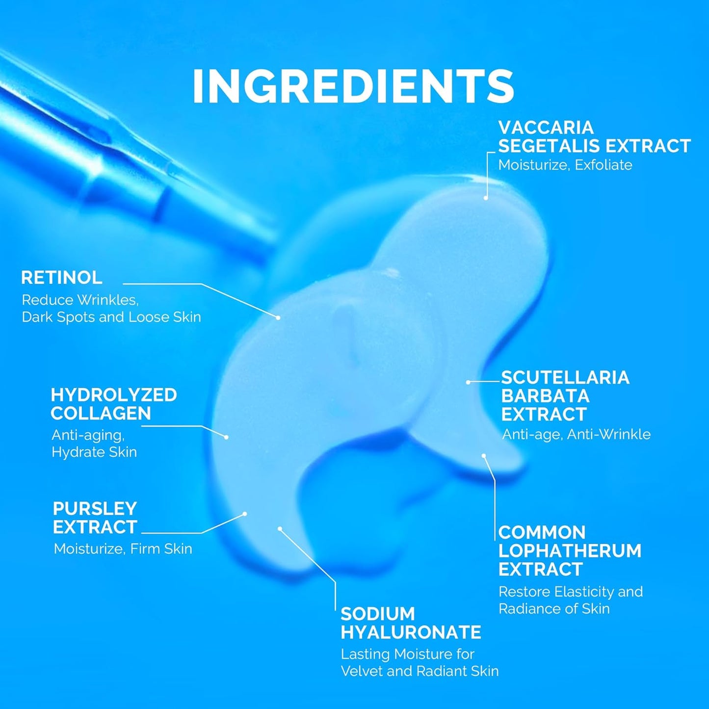 Under Eye Patches for Dark Circles: 30 Pairs Enaskin Naturals Retinol Collagen Eye Gels Mask - Reduce Wrinkles Puffy & Bags - Skin Treatment Pads - Anti Aging Moisturizer For Women (Blue)