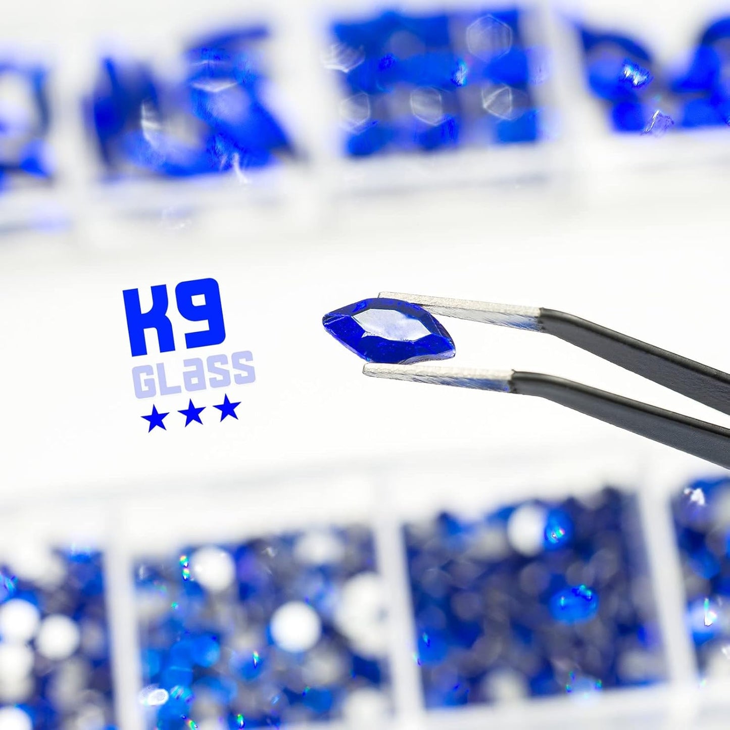 4080Pcs Blue Rhinestones Sapphire Nail Stones Multi Shapes K9 Glass Flatback Royal Blue Crystals Gems Diamonds jewels Nail Art Supplies Charms Decor for Nails Face Eyes Makeup Body DIY Crafting