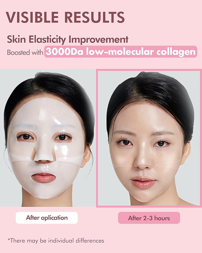 DERMAL Collagen Hydrogel Melting Jelly Gel Mask 4ea - Korean Overnight Face Mask - Deep Hydration, Skin Firming, and Wrinkle Care for Glassy Skon - Korean Skincare