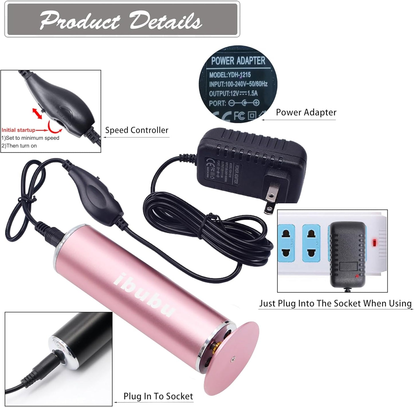 Electric Foot Callus Remover Pink Professional Powerful Foot File Pedicure Grinder Sanders with 60PCS Replacement Sandpaper Discs Heel Scraper for Dead Dry Crack Skin Calluses Speed Adjustable