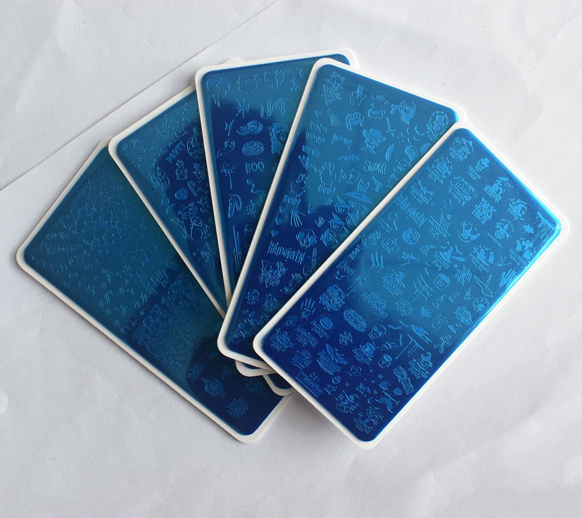 5 Pcs Nail Stamping Plate Halloween Theme Stamp Plates Skull Ghost Witch Pumpkin Image Nail Stamper Plate Art Design Stamp Kit Snake Spider Bat Print Manicure Template Set Festival Stencil Tools