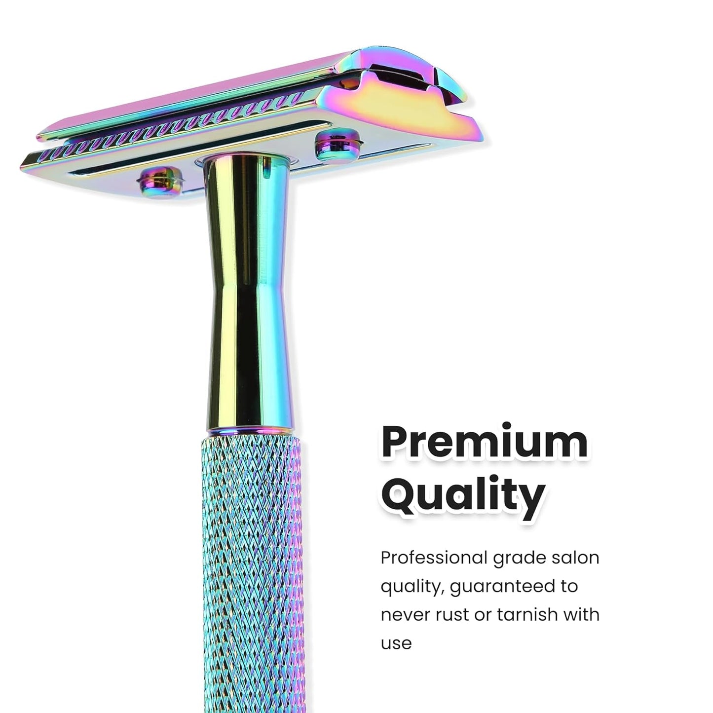 Safety Razor For Man With 10 Premium Stainless Steel Razor Blade Reusable Single Blade Razors For Men and Women, Double Edge Razor, Rainbow