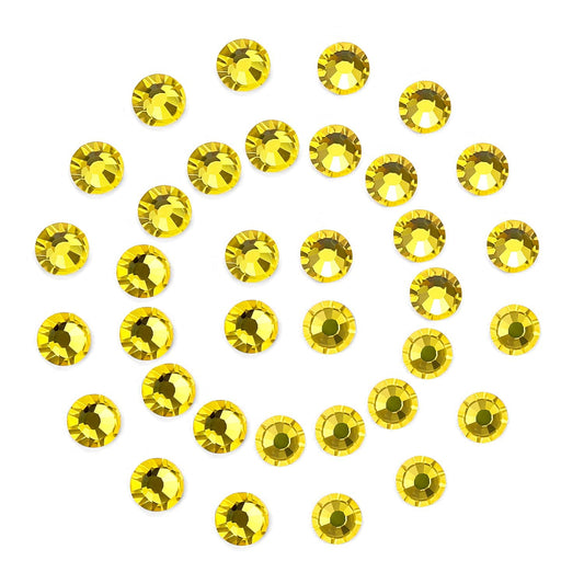 3000Pcs Lemon Yellow Crystal Rhinestones,Glass Flatback Rhinestones Mini Gemstones for Nail Face Makeup Art Crafts Clothes Decoration -(SS8,2.4mm,Lemon Yellow)