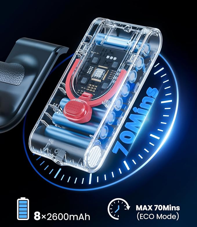 Cordless Vacuum Cleaner, 580W 48KPA 70Mins Vacuum Cleaners for Home, Cordless Stick Vacuum with Touch Screen, Anti-Tangle & Wall Mount Charge, Wireless Vacumm for Home/Pet Hair/Carpets/Floors