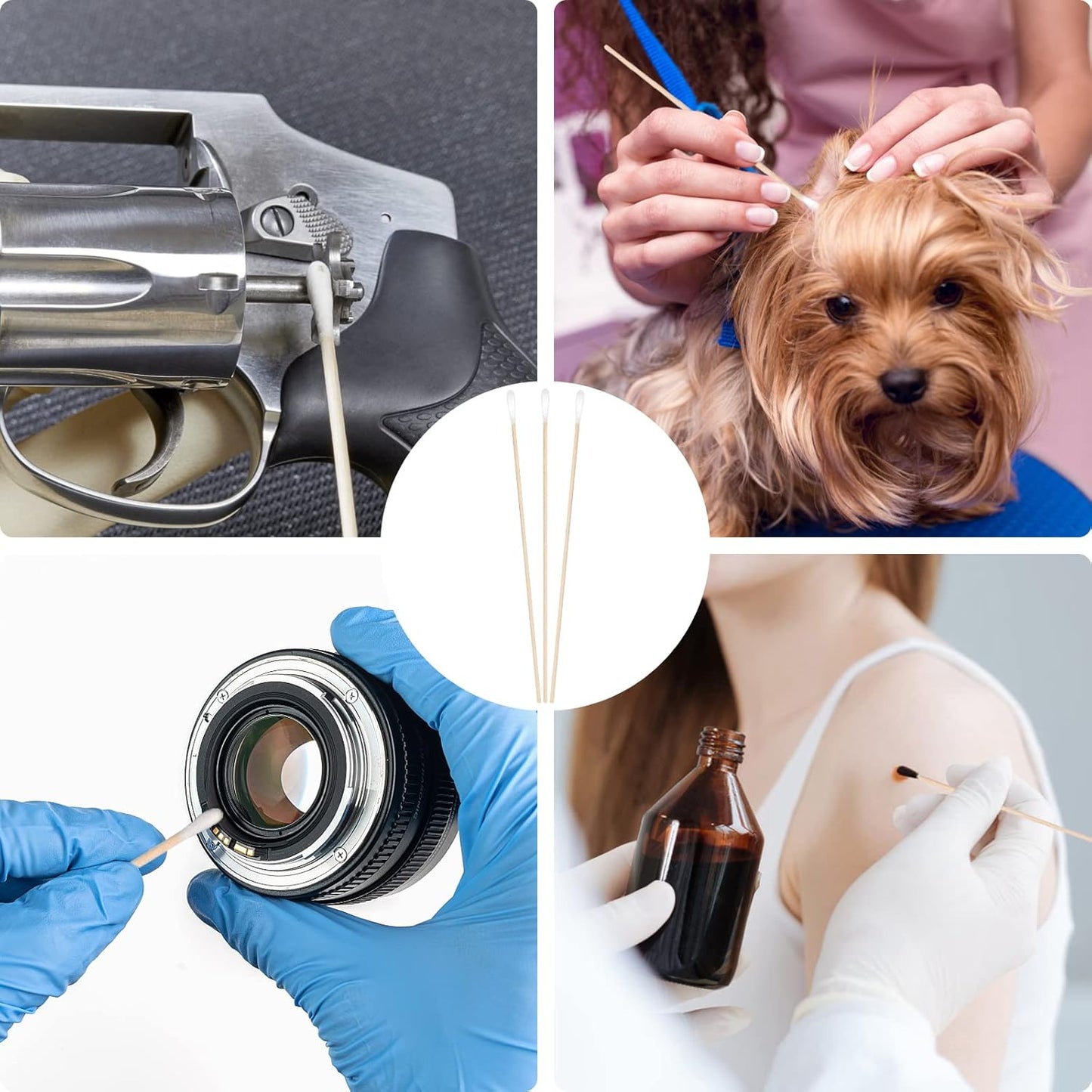 eyxformula 1000 Count Bamboo Cotton Swabs, Soft, Hypoallergenic, Sturdy, 900 Organic Cotton Ear Buds &100 6 Inch Long Swabs for Ear Cleaning, Makeup, Personal & Pet Care, Art & Crafts, Gun Cleaning