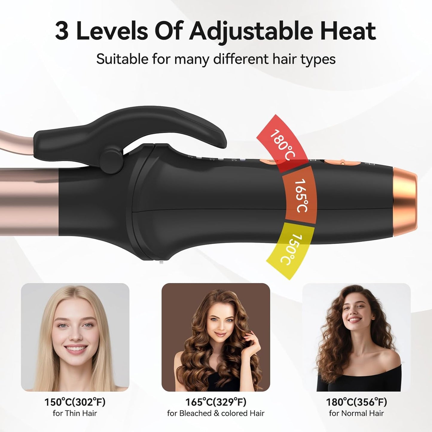 Cordless Curling Iron Hair Curler: Mini USB Rechargeable 4000 mAh 3 Temp Setting Travel Portable Hair Curler with 200 Million Negative Ion Cordless Curling Iron