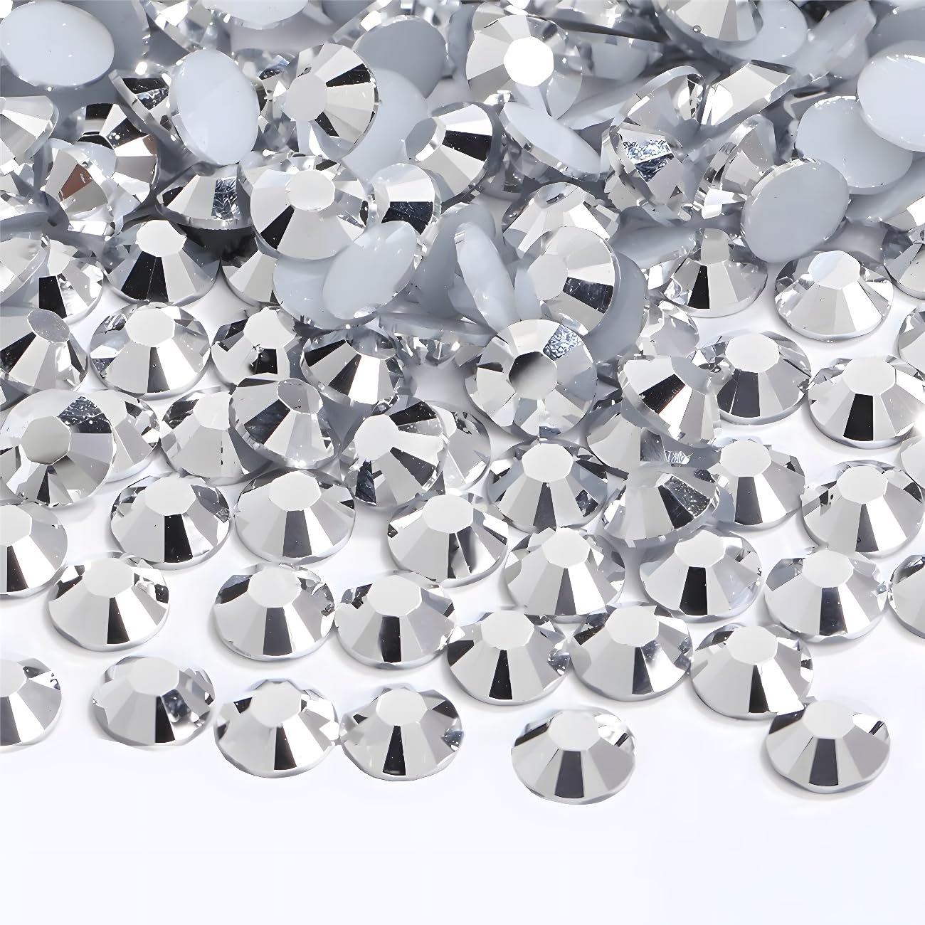 Flatback Rhinestones Round Gems for Nails Art and Crafts 4000Pcs SS12 3mm Glitter Crystals Stone DIY Bags Clothes Shoes (Silver)