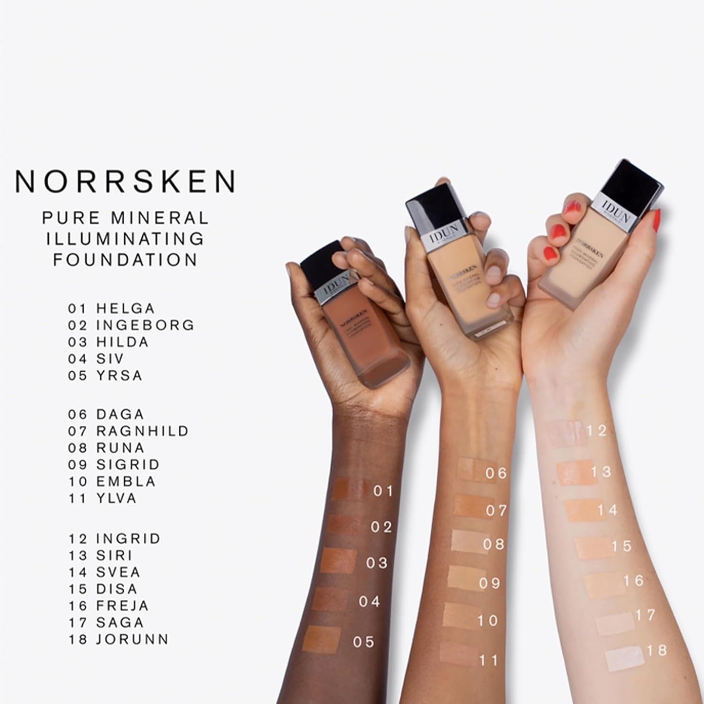 Liquid Norrsken Foundation - Silky Smooth Coverage - Luminous, Dewy Finish for Dry and Dull Skin - Water Resistant and Vegan Makeup - 223 Ingeborg - Warm Medium Brown - 1.01 oz