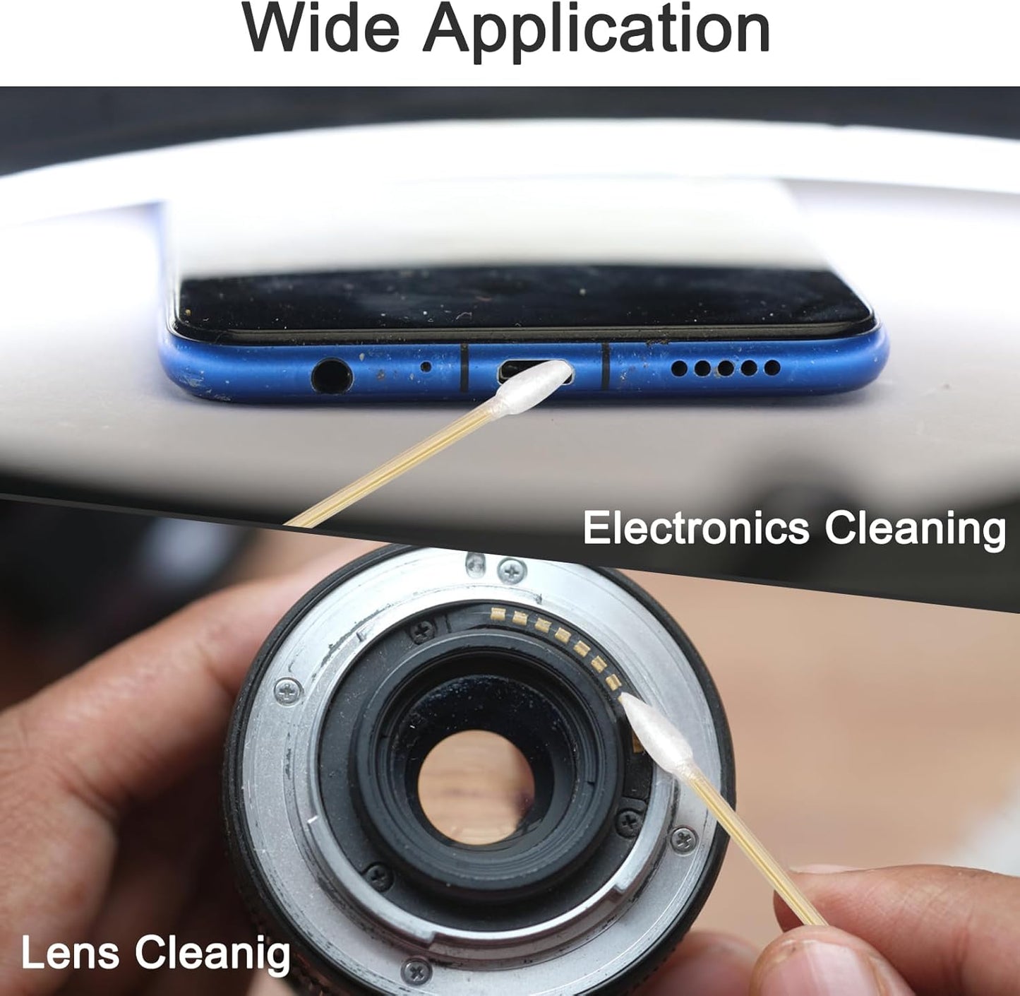 Gun Cleaning Swabs, Dual - Ends Tips, 6 Inch Gun Cleaning Supplies, Long Cotton Swabs with Bamboo Sticks in A Storage Case for Gun Cleaning and Maintenance