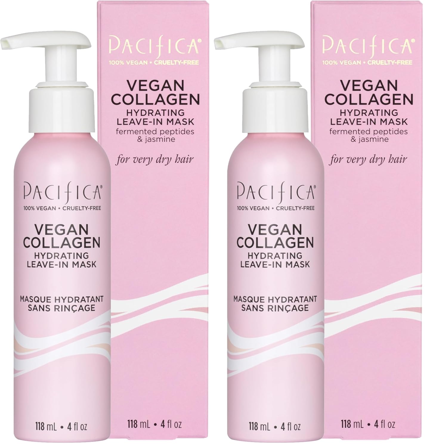 Pacifica Vegan Collagen Leave-In Repair Hair Mask – Leave-In Conditioner Treatment for Dry Damaged Hair, Hydrating Hair Repair Mask to Strengthen, Reduce Breakage & Split Ends Vegan & Cruelty-Free 4oz
