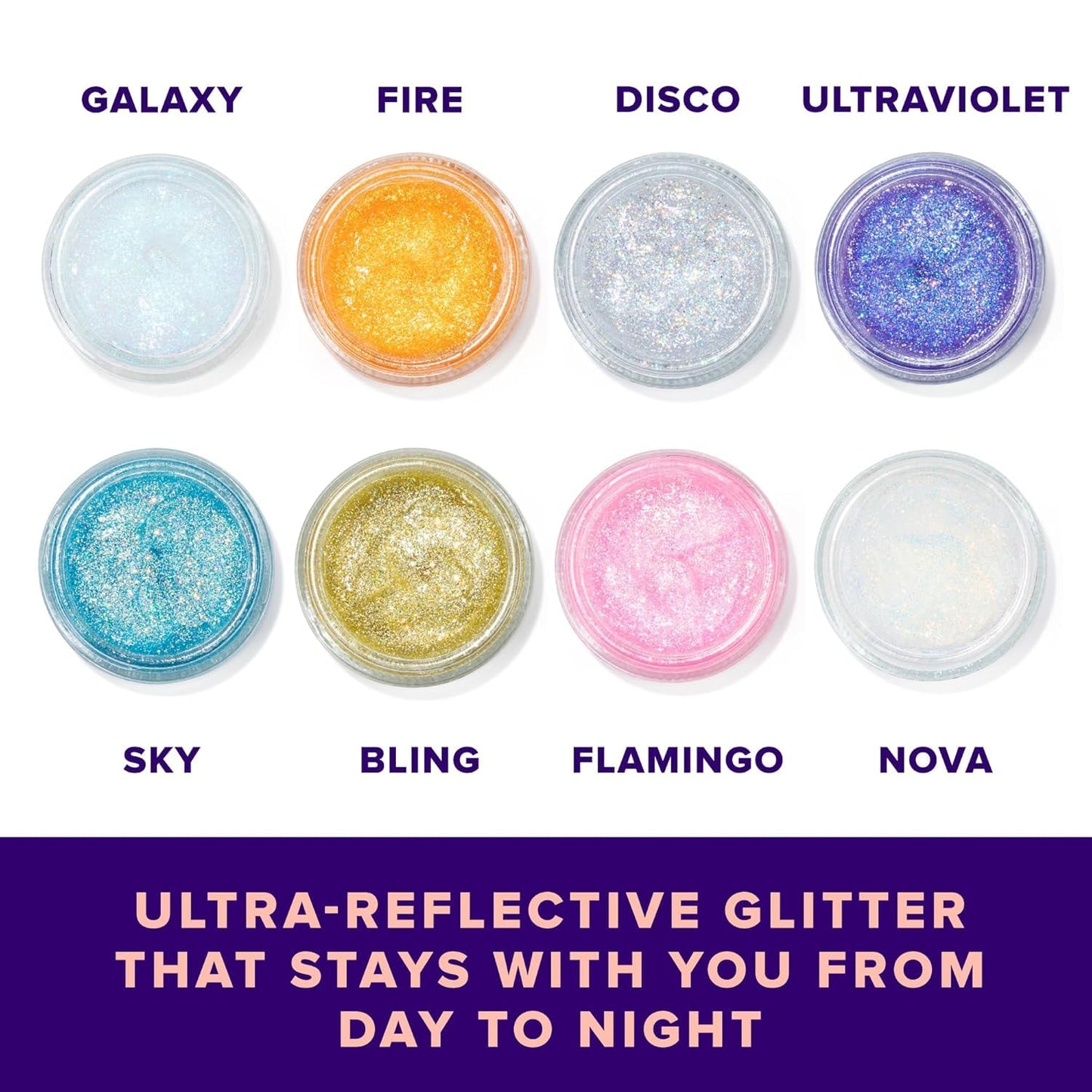 UNICORN SNOT Holographic Face Glitter & Body Glitter Gel: Glitter Makeup, Festival Rave and Anime Cosplay, Halloween Costume Makeup - Vegan & Cruelty Free, 1.7 oz 3-Pack (Flamingo/UV/Bling)