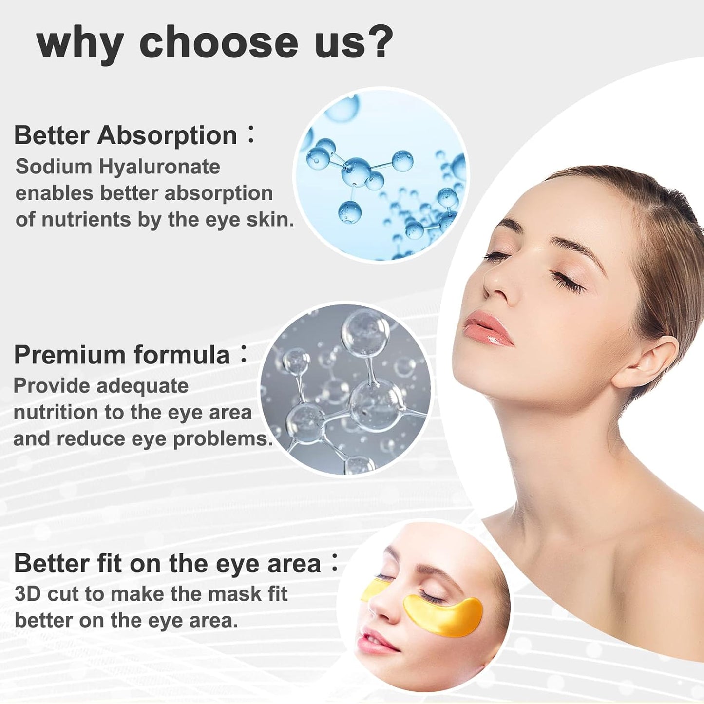 Permotary 30 Pairs 24K Gold Gel Crystal Collagen Eye Pads,Crystal Collagen Under Eye Mask for Moisturizing,Reducing Fine Lines&Dark Circles& Puffy Eyes Under Eye Patch for Women Men, Gold Boxed