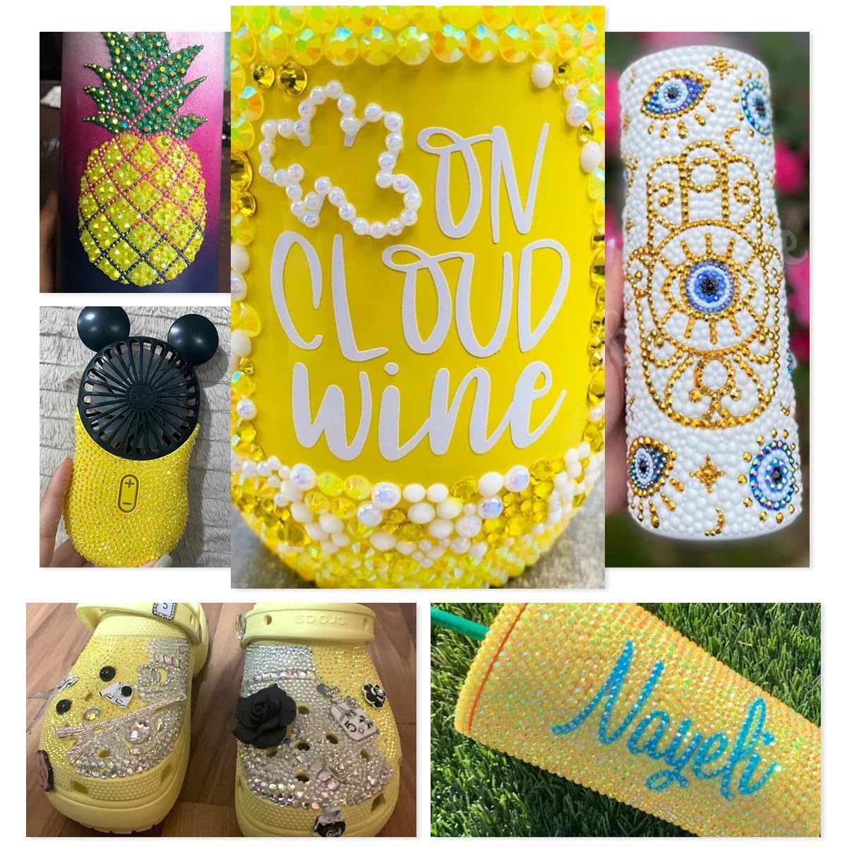 16000PCS Light Champagne AB Resin Rhinestones for Crafting 3mm 4mm 5mm Flatback Jelly Stones Bulk SS10 SS16 SS20 Non-Hotfix Diamonds Gems Charms for Nails Face Eyes Makeup Tumblers Bottles DIY Crafts