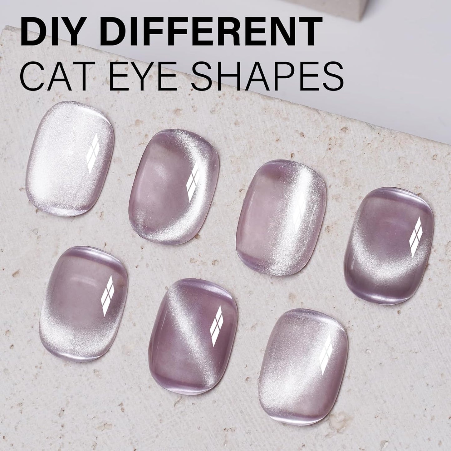 AILLSA Cat Eye Gel Nail Polish Purple Crystal Glitter Polish with Magnet, Smokey Glass Jelly Nail Polish Sparkle Shimmer Reflective Translucent Color U V Gel Salon DIY at Home 0.5 OZ GF23