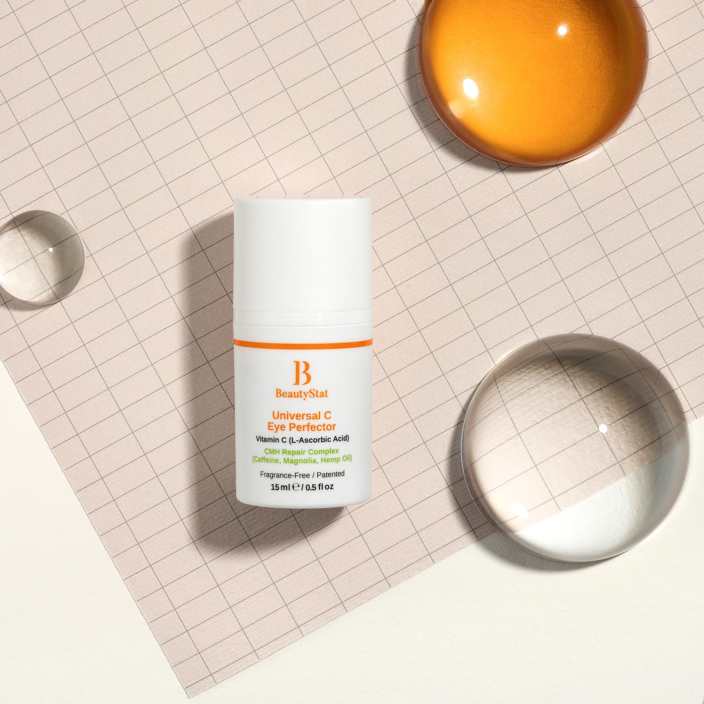 BeautyStat Universal C Eye Perfector Cream - Hydrate, Firm & Lift with Vitamin C, Hyaluronic Acid & Green Tea Extract, Fragrance-Free for Dark Circles & Puffiness Reduction, Safe for Sensitive Skin