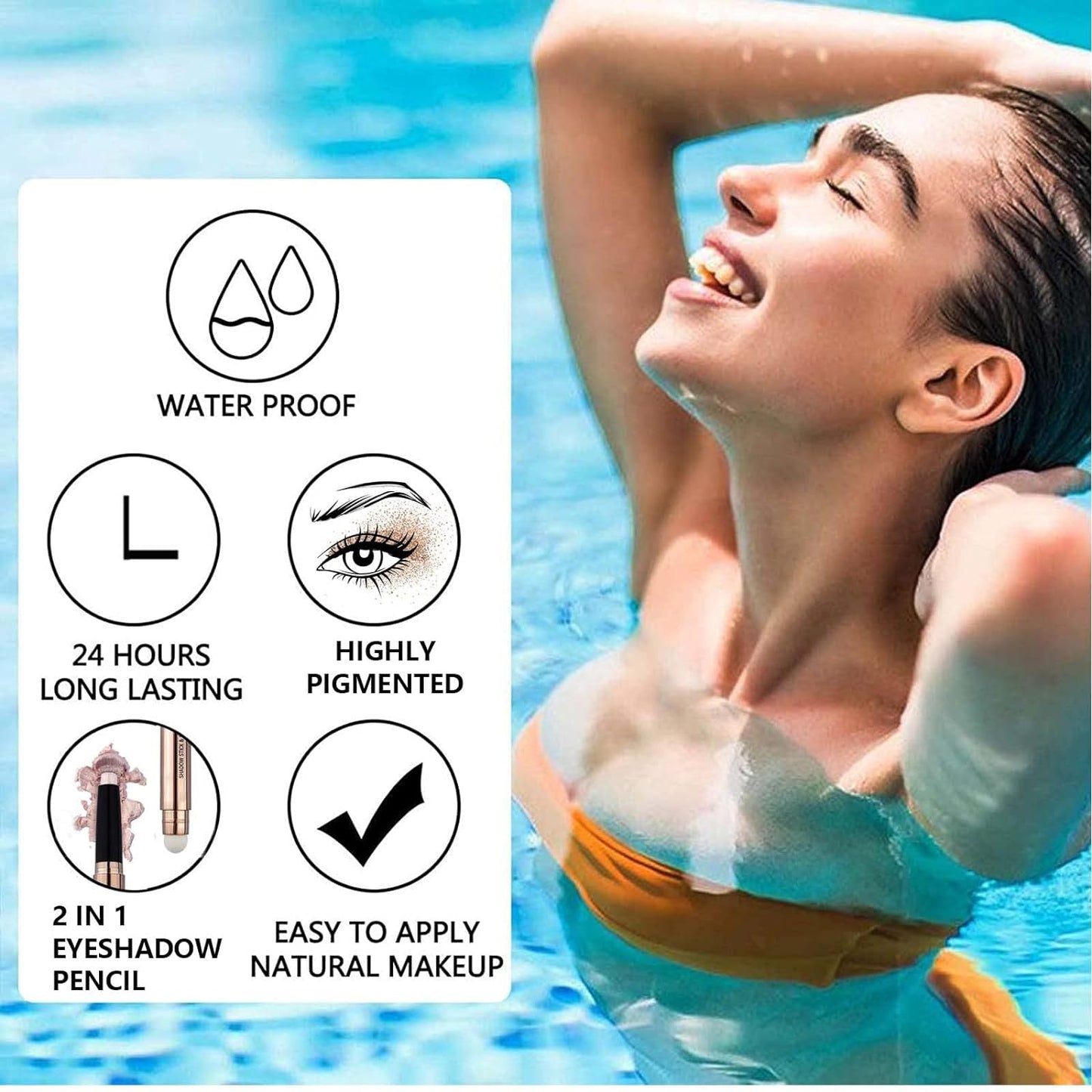 Waterproof Hypoallergenic Eyeshadow Pencil in Orchid Shimmer #09