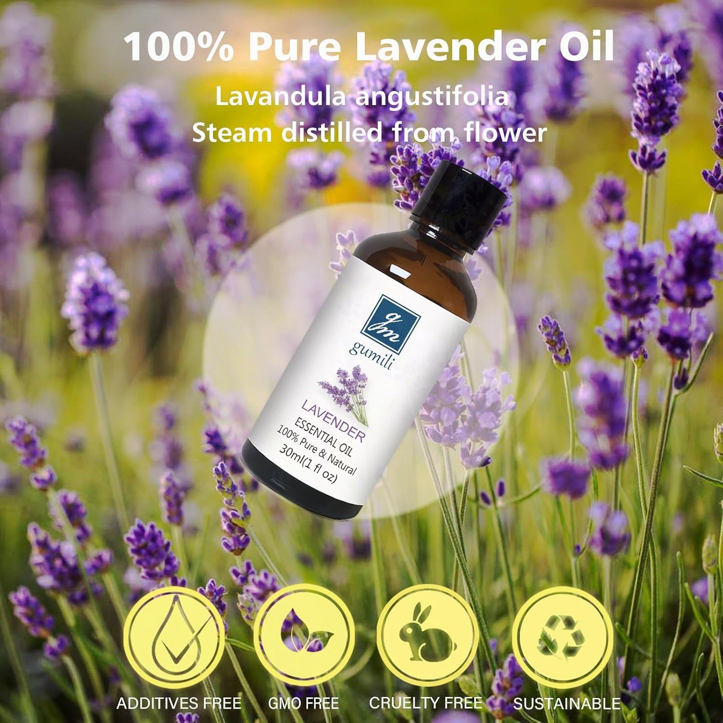 Lavender Essential Oil, Pure Lavender Oil for Skin, Hair, Diffuser, Spray, Body Wash, Lotion, Soap, Household - 1 Oz/30ml
