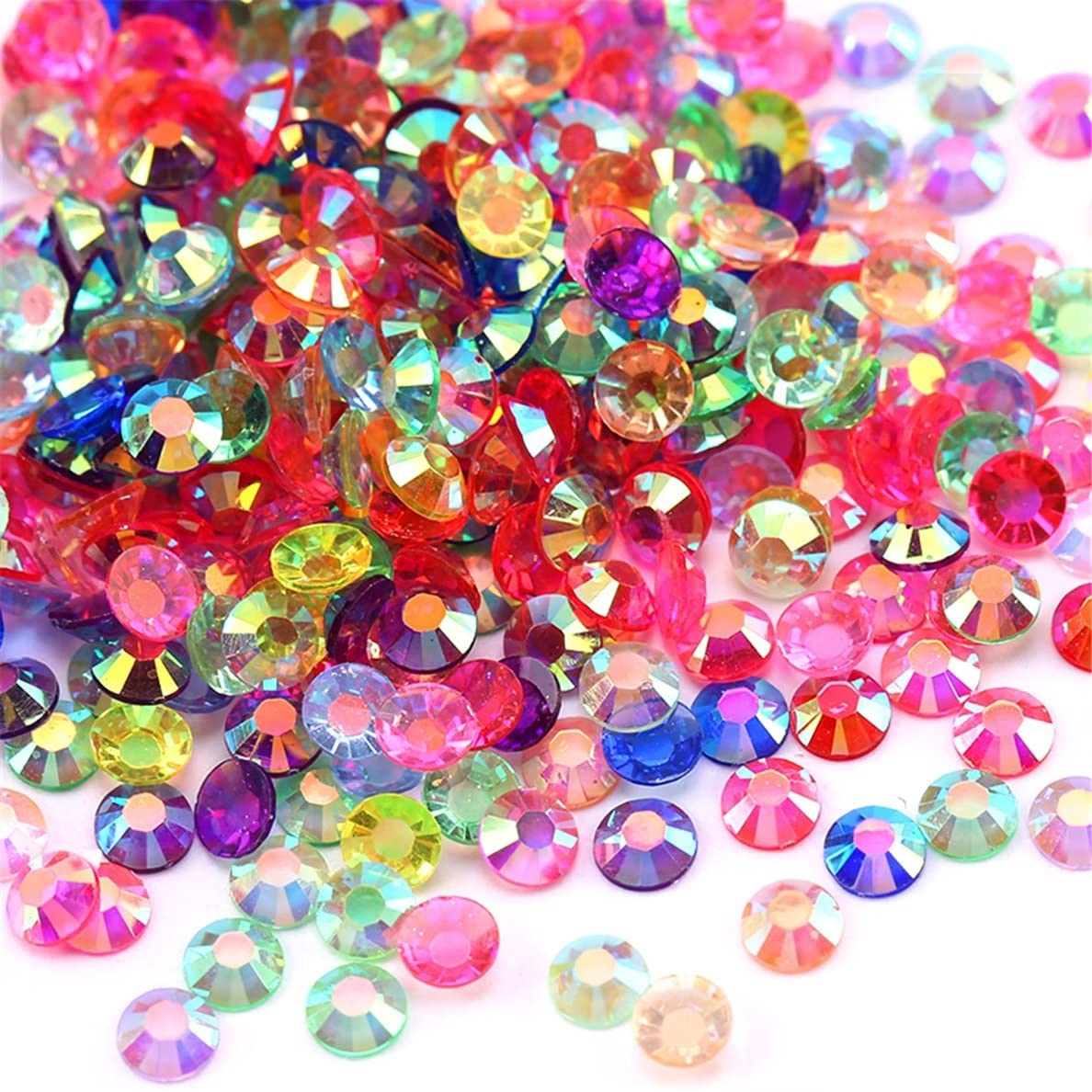 4500 Pcs SS12 3mm AB Flatback Rhinestones for Nails Art Crafts Transparent Glitter Round Gems Coffees DIY Clothes Shoes(Clear Yellow Coffee AB)