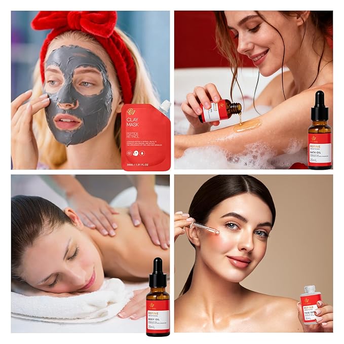Red Rose 23 Pcs Facial Skin Care Set, Luxury Bath and Body Gifts for Women, Spa & Self-Care Gifts, Lip Gloss, Sheet Mask, Present, Bath Oil, Birthday, Christmas, Valentines, Mother Day, Bridal Shower