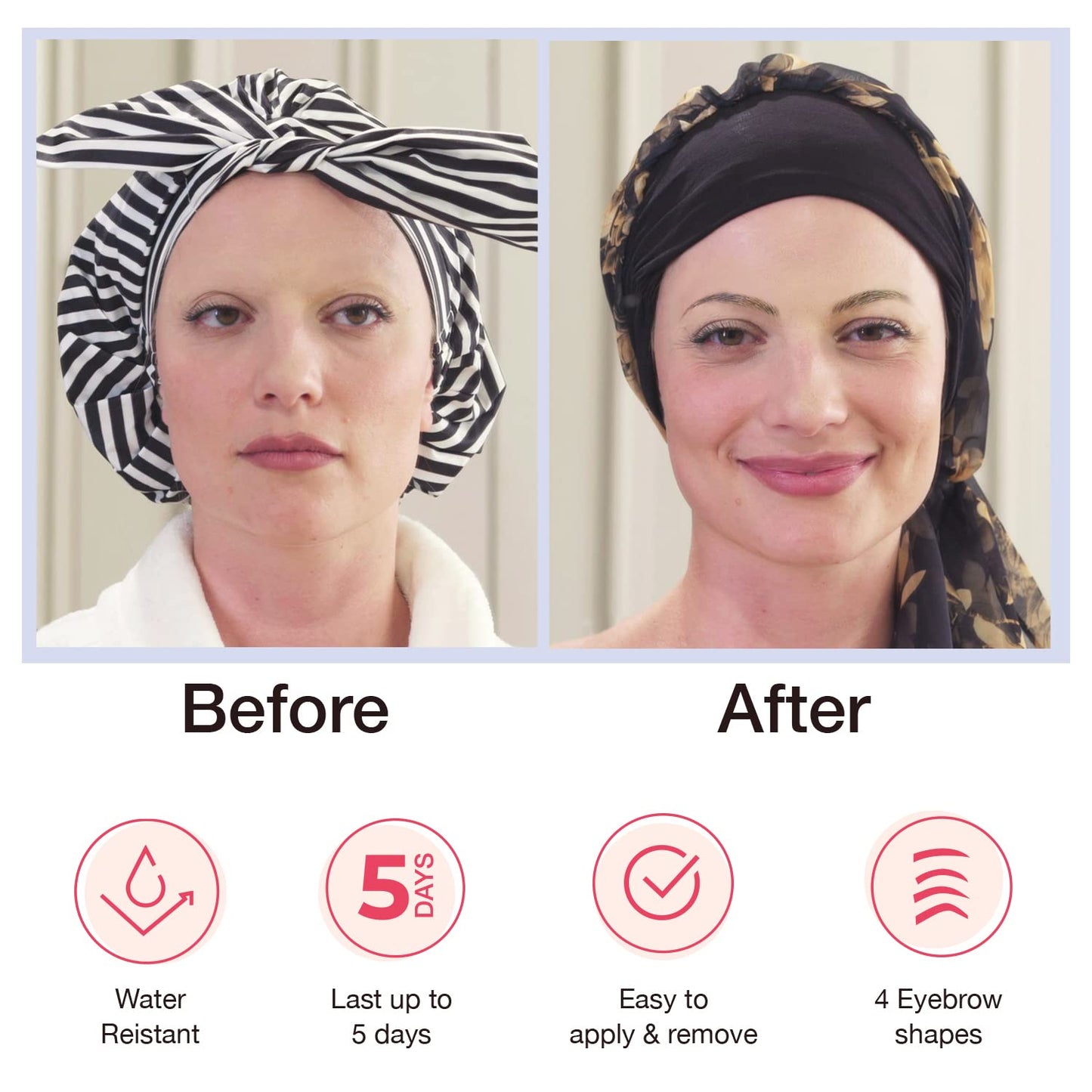 Godefroy MyBrows Long Lasting Eyebrow Transfers, Medium Arch, Light Brown, 48-Pairs of Brows (96 Individual transfers)