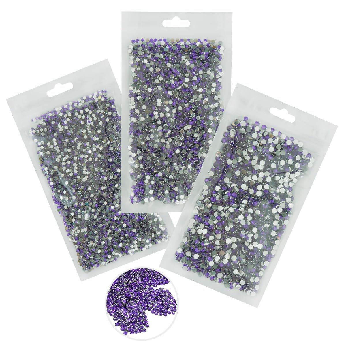 16000PCS Dark Purple Crystal Resin Rhinestones for Crafting 3mm 4mm 5mm Flatback Stones Non-Hotfix Diamonds Crystals Gems Charms for Nails Face Eyes Makeup Tumblers Bottles DIY Crafts Clothes