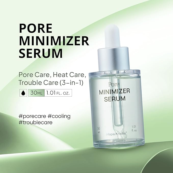 HAPA KRISTIN Face Serum Korean Skin Care Pore Care with Centella, Reduces Enlarged Pores & Excess Sebum, Niacinamide Serum, Oil Control, Pore Cleaner, Bakuchiol, 1.01 fl oz