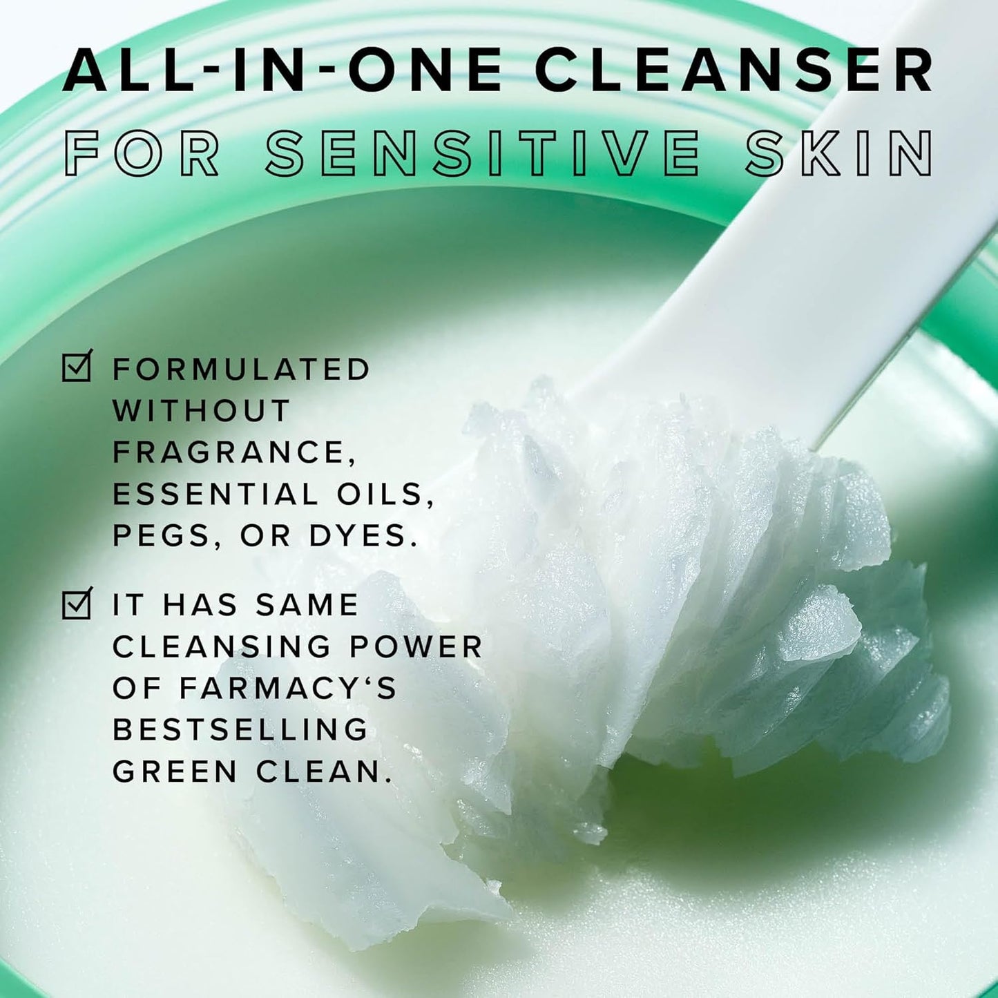 Farmacy Makeup Remover Cleansing Balm - Clearly Clean Sensitive Skin Makeup Remover + Oil Based Cleanser - Gentle Exfoliating Double Cleanser - Melts From Balm to Milky Lather - Fragrance Free (100ml)