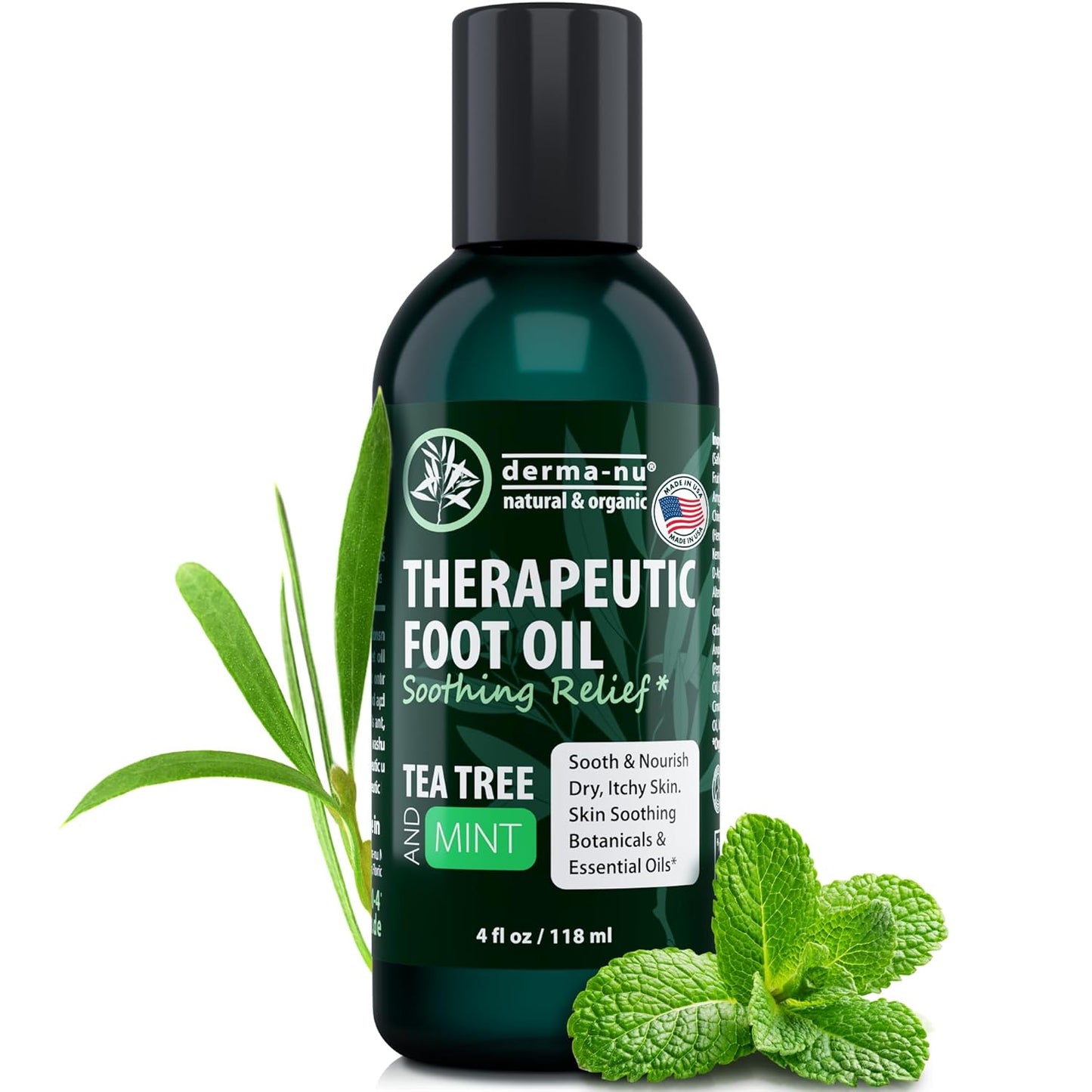 Foot and Body Oil with Tea Tree Oil - Hydrating Foot Care and Foot Spa for Cracked Heel Repair - Soothes Dry, Irritated Skin and Foot Odor - (4oz)